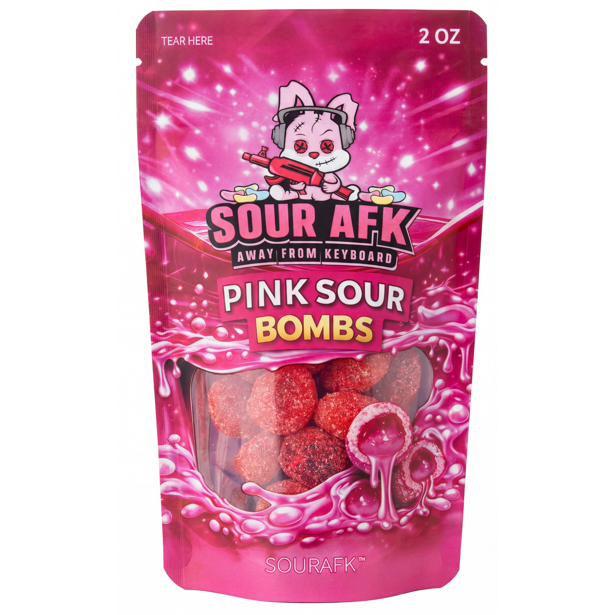 Sour AFK Pink Razz Bombs 2oz