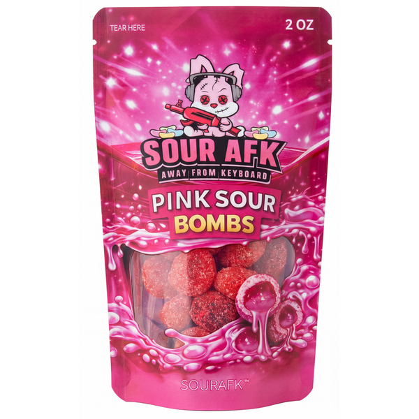 Sour AFK Pink Razz Bombs 2oz